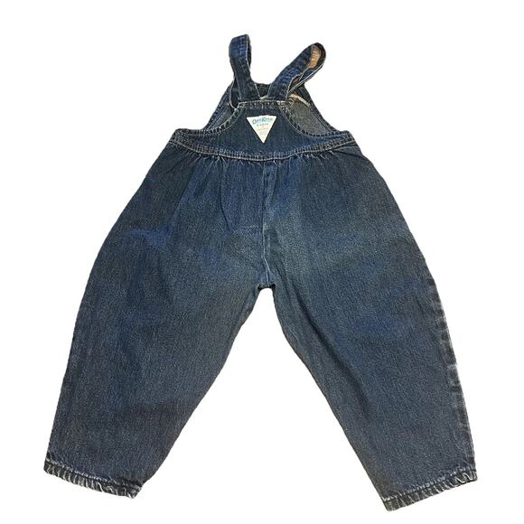 Vintage OshKosh B'Gosh Vestbak Overalls Denim Blue Boy Girl Unisex Made USA 2T - Picture 2 of 12